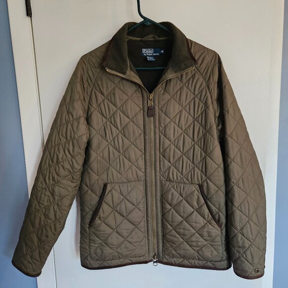 Ralph Lauren Other - Vintage Ralph Lauren Quilted Dark Green Jacket with Leather Trim